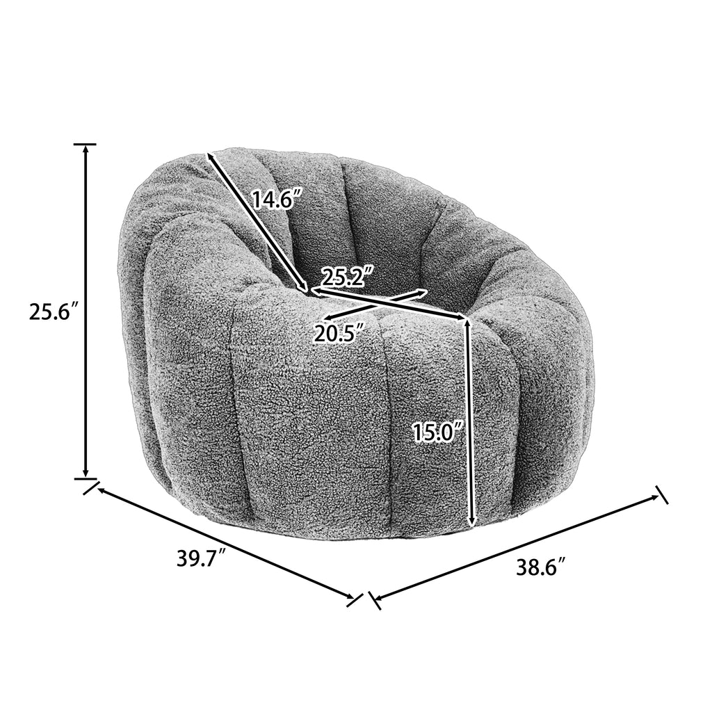 Foam Bean Bag Chair with Armrests