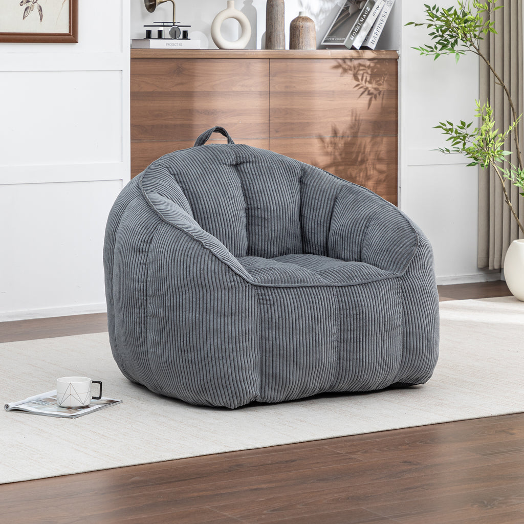 Giant Corduroy Bean Bag Chair with Armrests