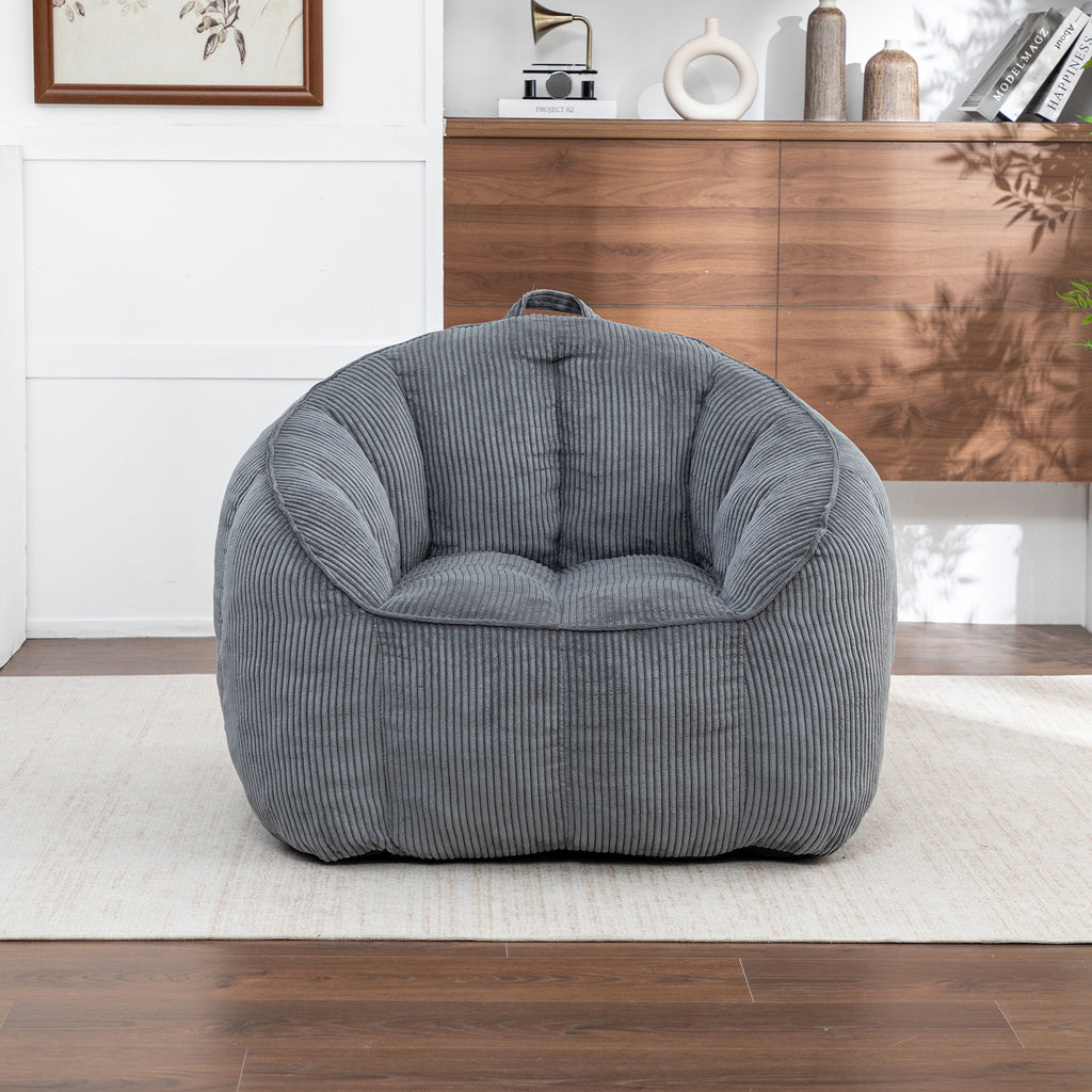 Giant Corduroy Bean Bag Chair with Armrests