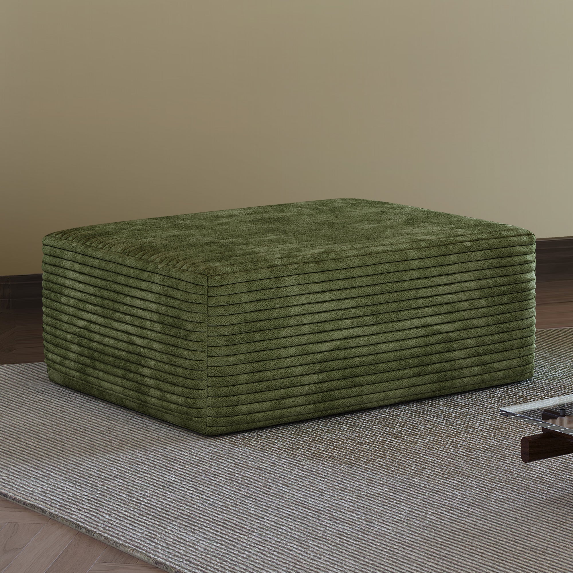 Green Upholstered Ottoman