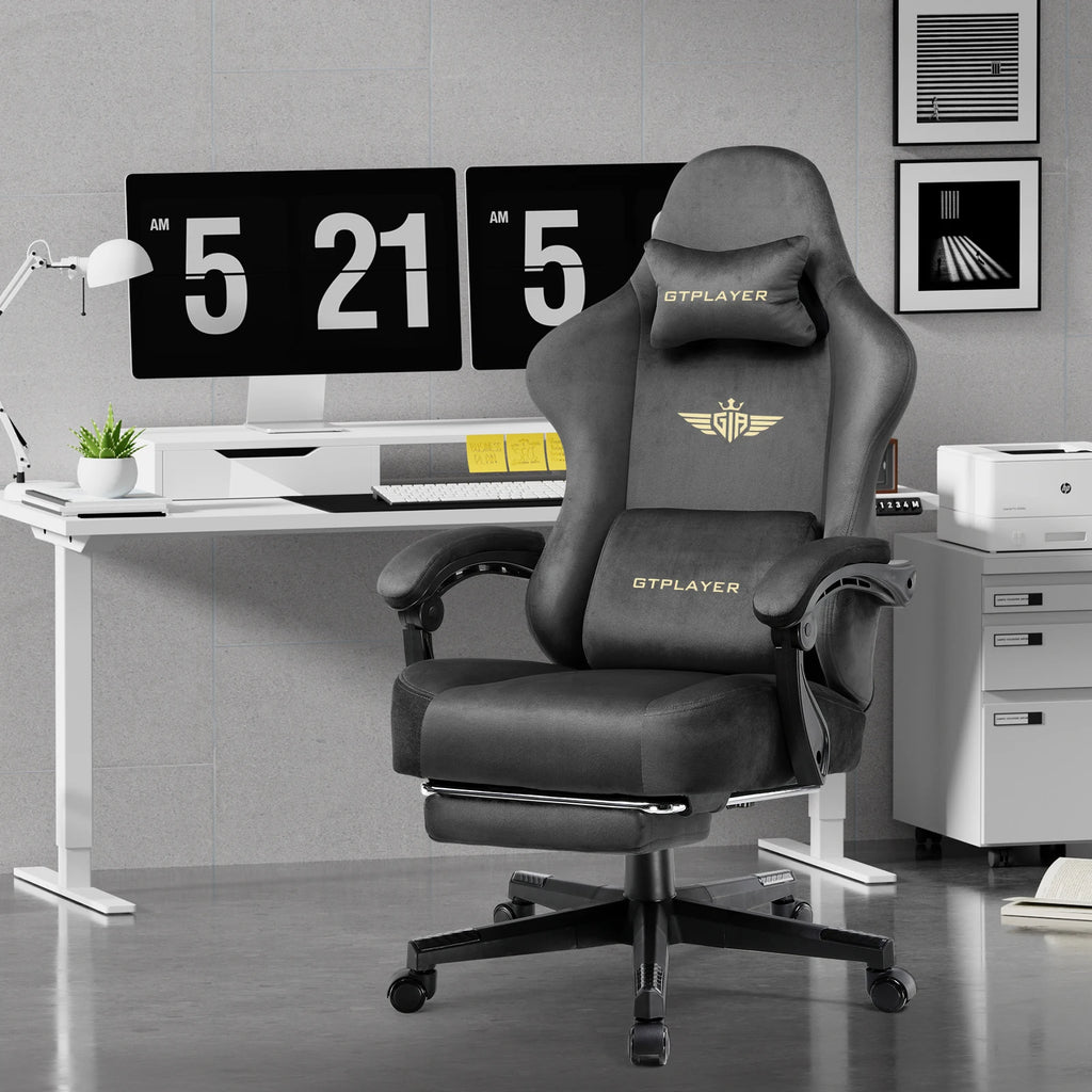 Big and Tall Fabric Gaming Chair, 350 lb Capacity