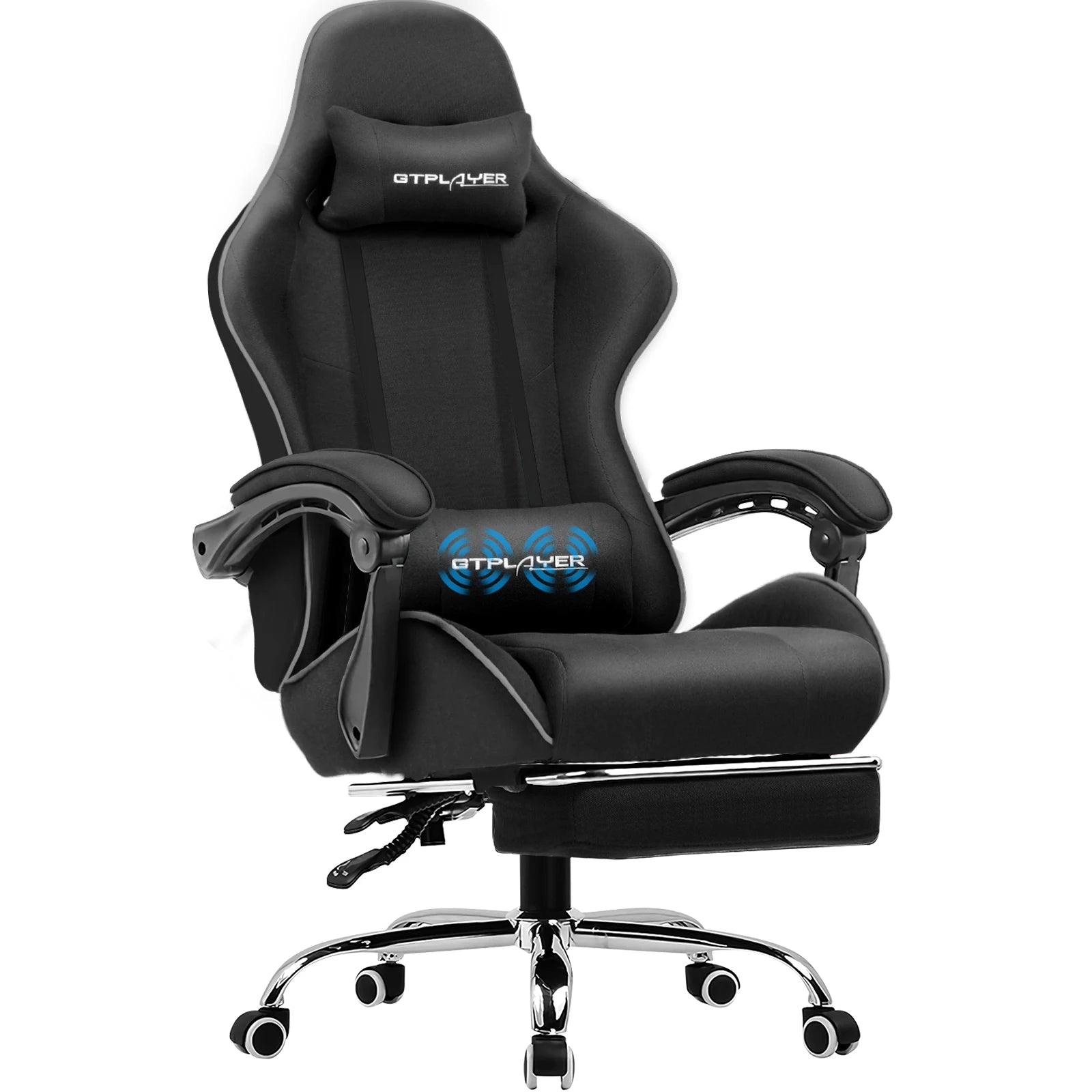 Gaming Chair with Footrest and Lumbar Support