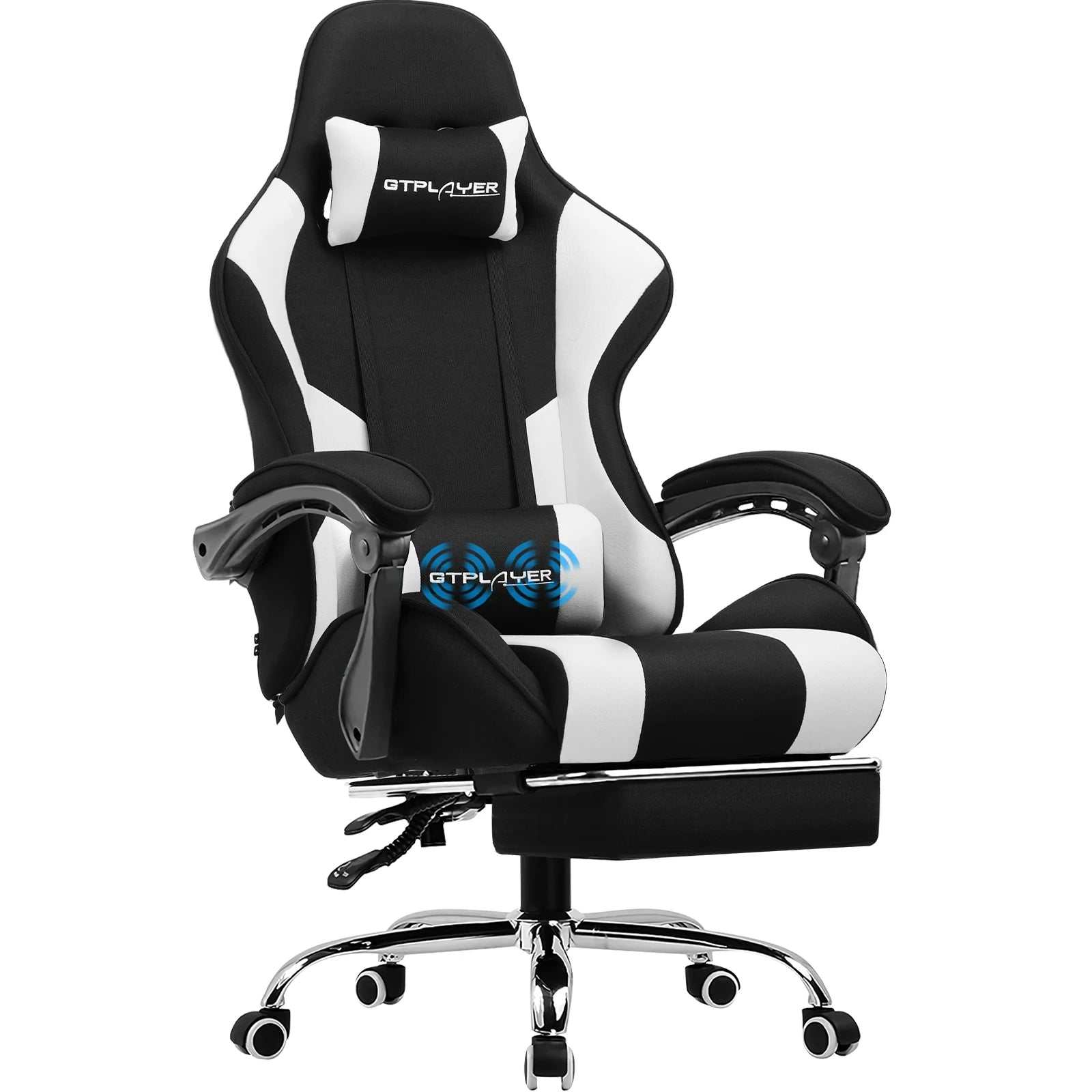Gaming Chair with Footrest and Lumbar Support