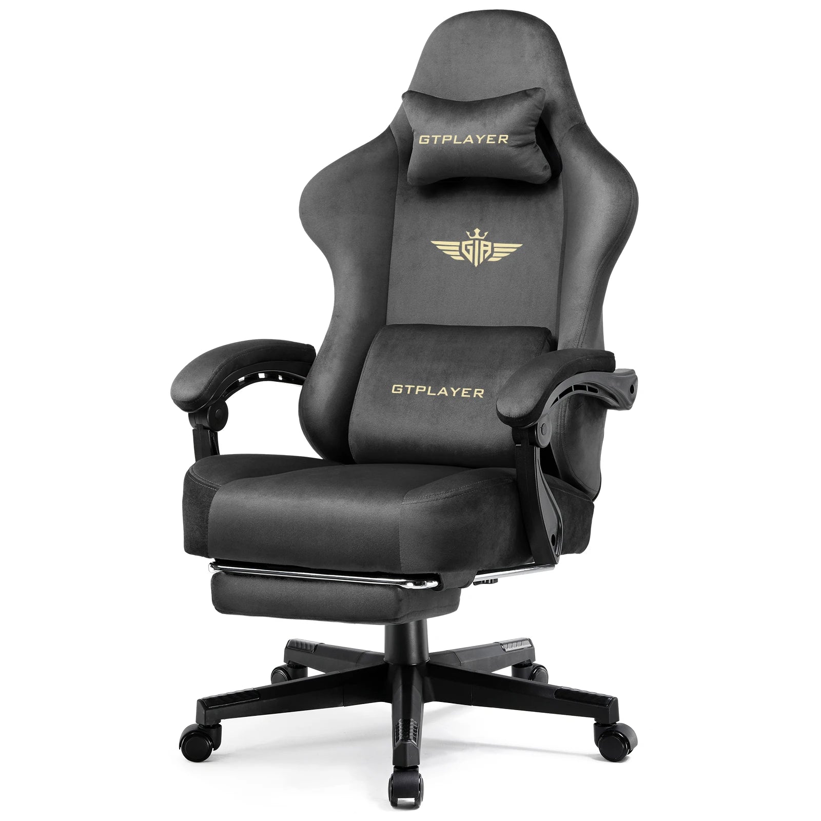 Big and Tall Fabric Gaming Chair, 350 lb Capacity