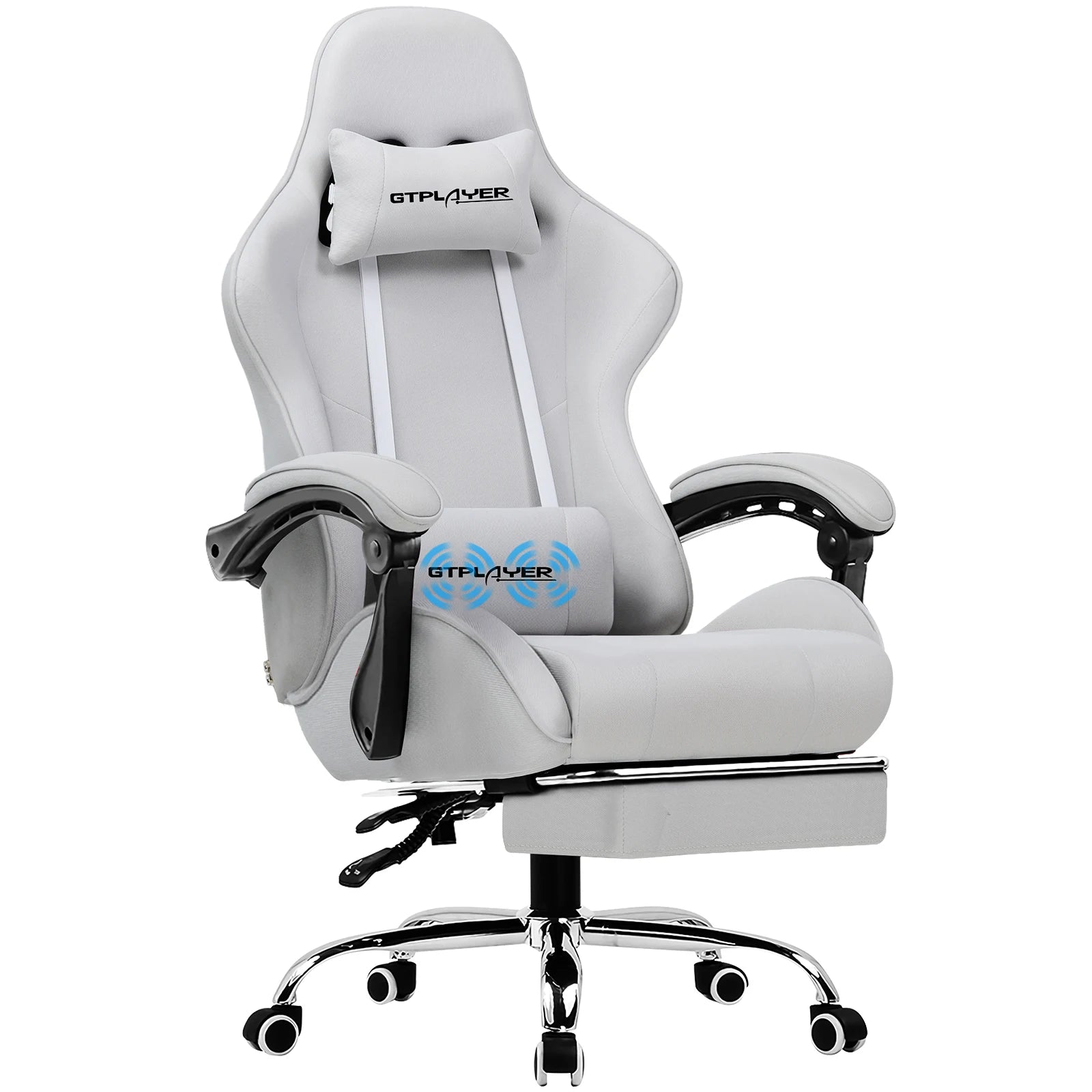 Gaming Chair with Footrest and Lumbar Support