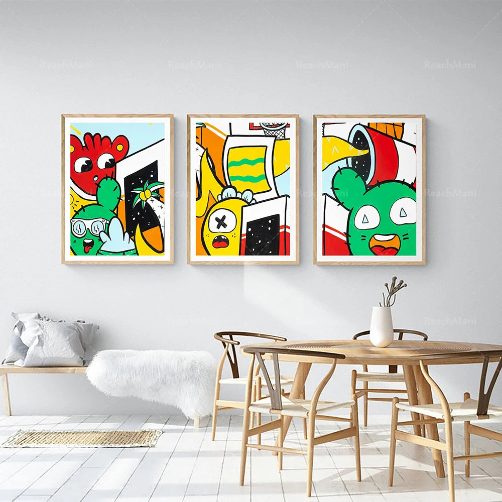 Graffiti Wall Art Set, 3 Pieces