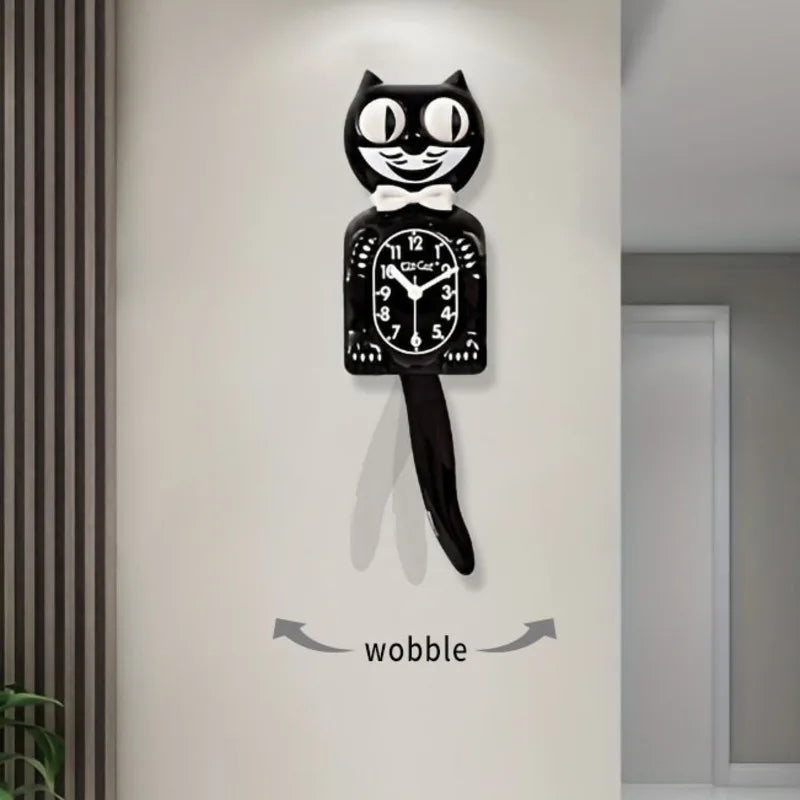 Swinging Tail Cat Wall Clock
