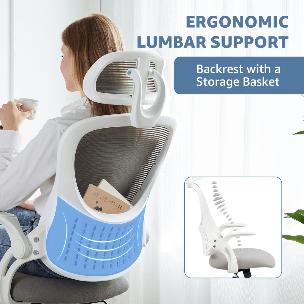 Mesh Office Chair with Adjustable Headrest