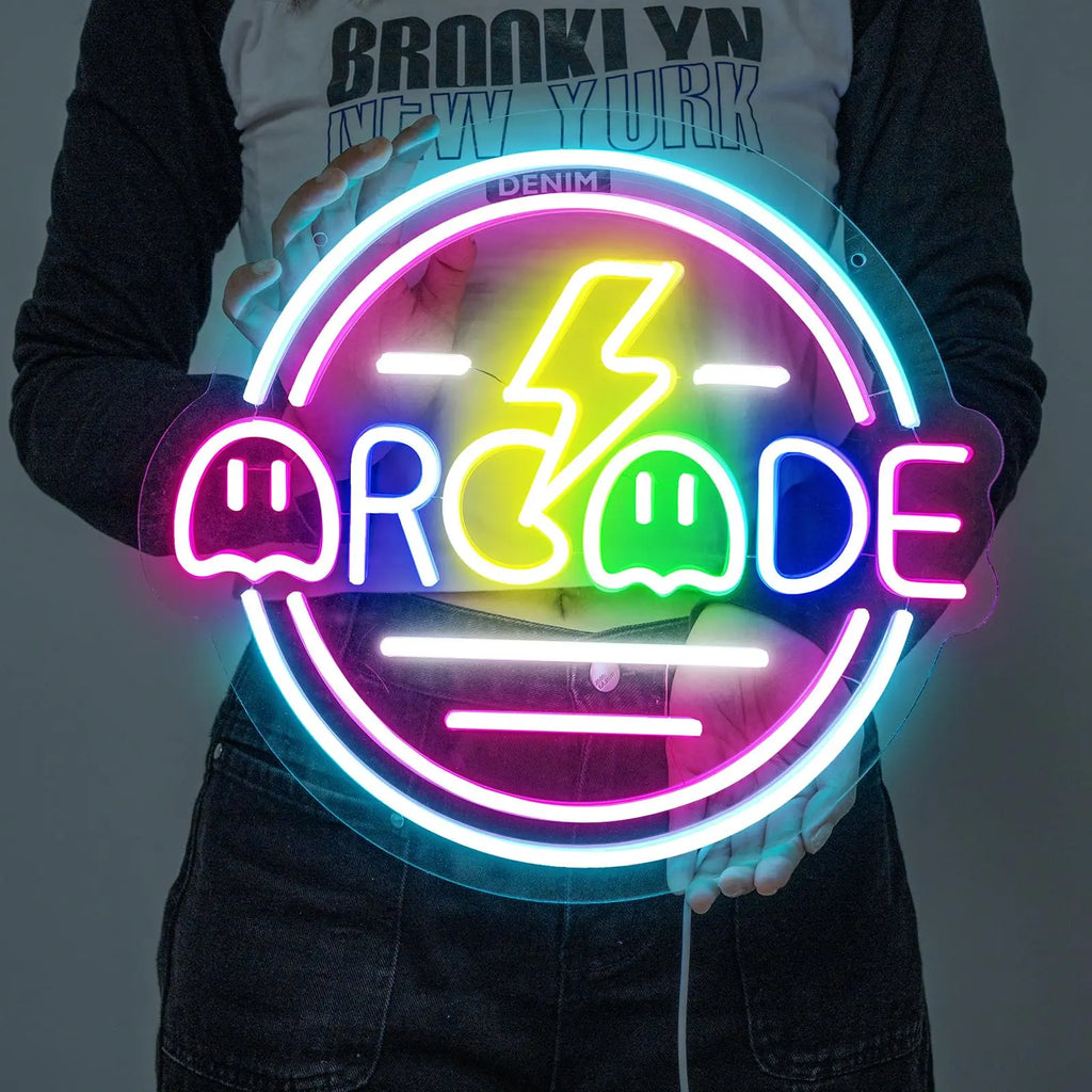 Square Game Neon Sign, 33.7 cm