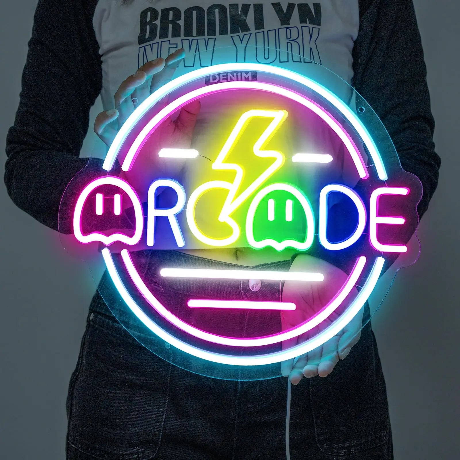 Square Game Neon Sign, 33.7 cm