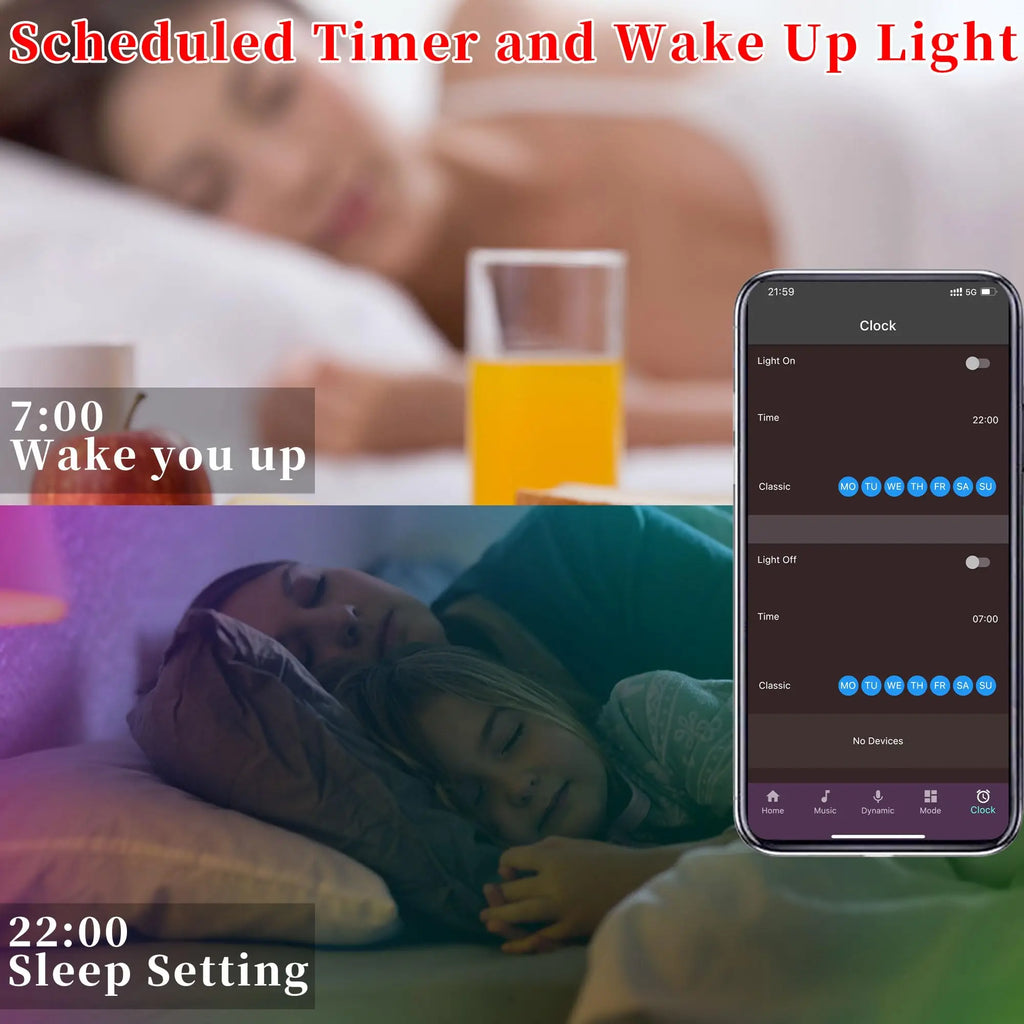 RGB LED Strip Lights with Remote and App Control