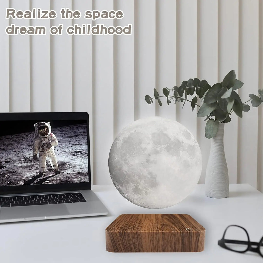 Floating Moon Lamp with Wooden Base