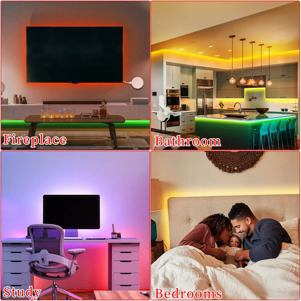 RGB LED Strip Lights with Remote and App Control