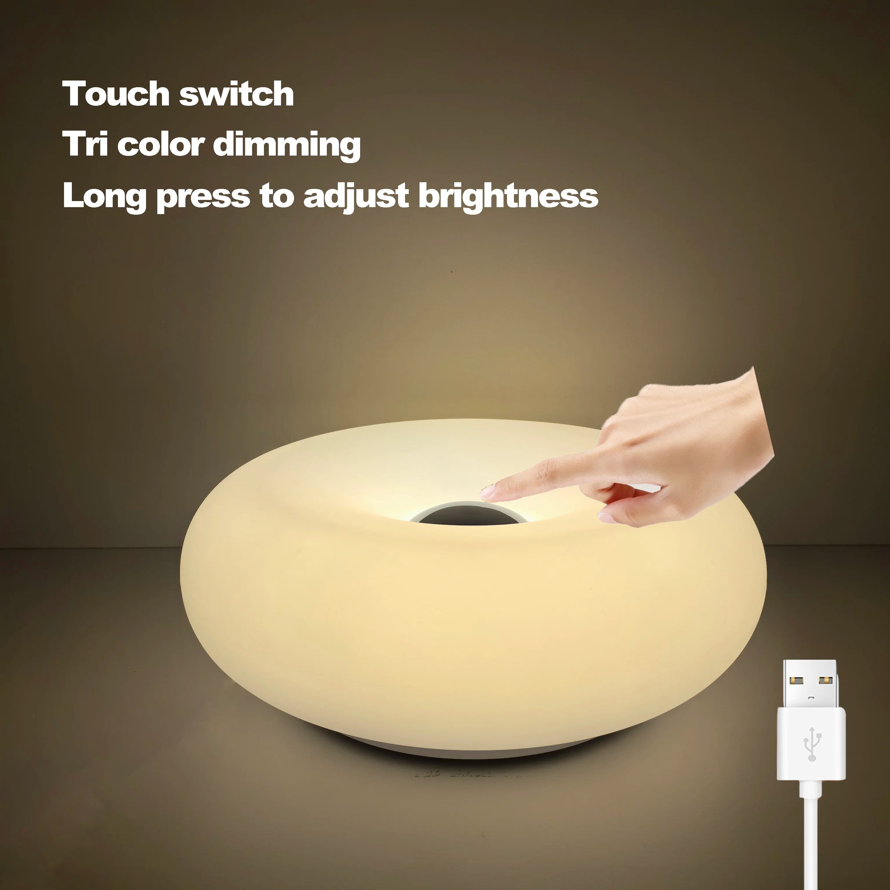 Donut Table Lamp with USB Power