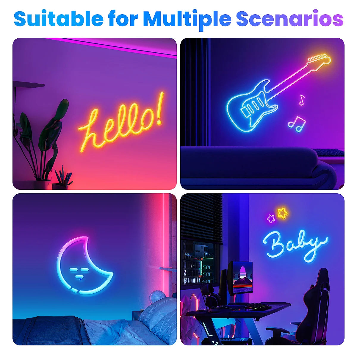 Flexible Neon Rope Lights with App Control