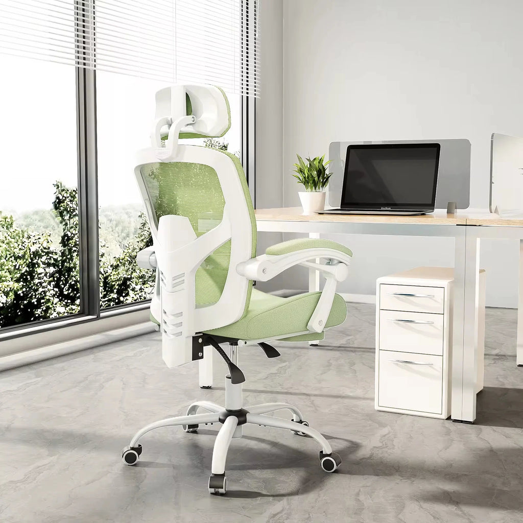 Reclining Mesh Gaming Chair with Lumbar Pillow