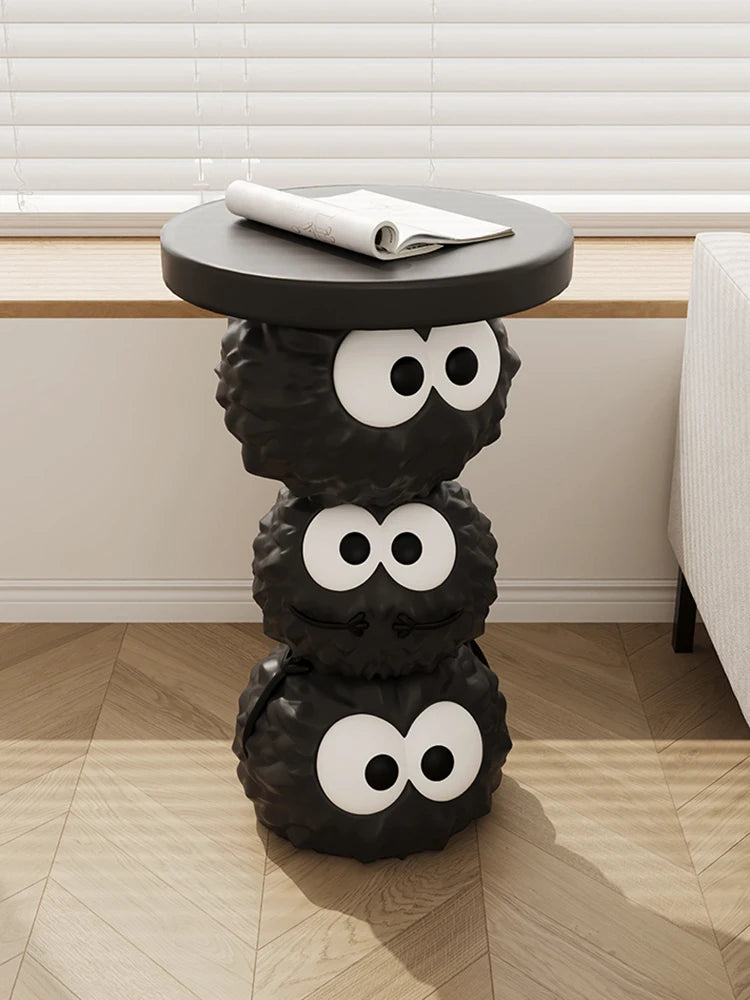 Cartoon Face Round Resin Side Table