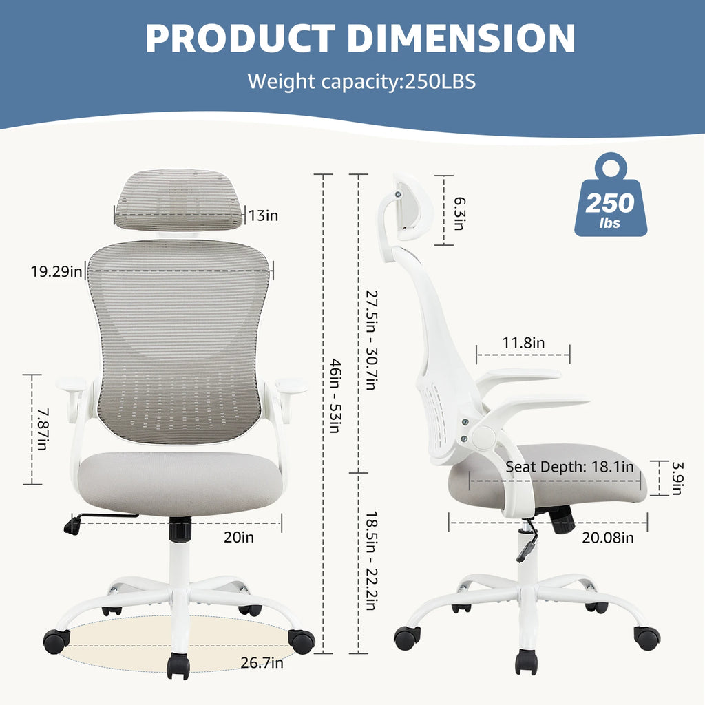 Mesh Office Chair with Adjustable Headrest
