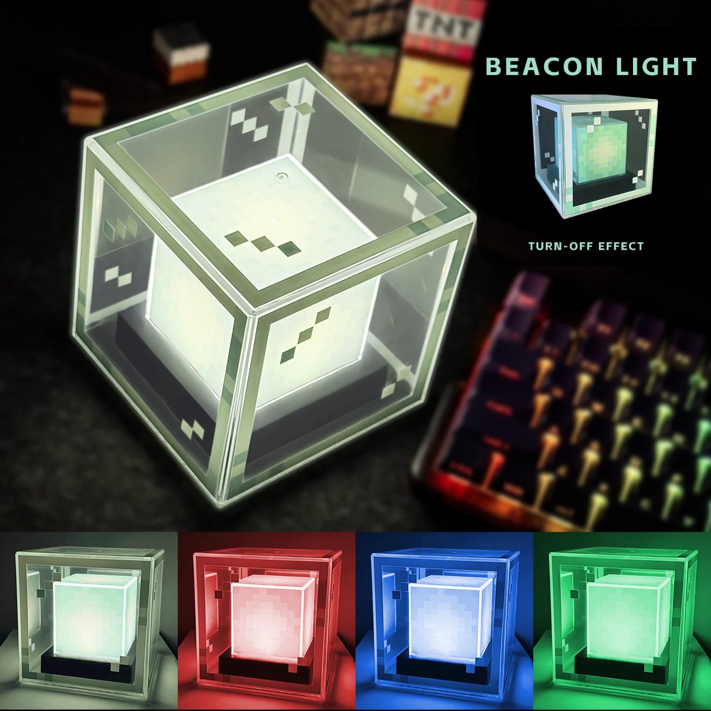Pixel Beacon Desk Lamp, Rechargeable
