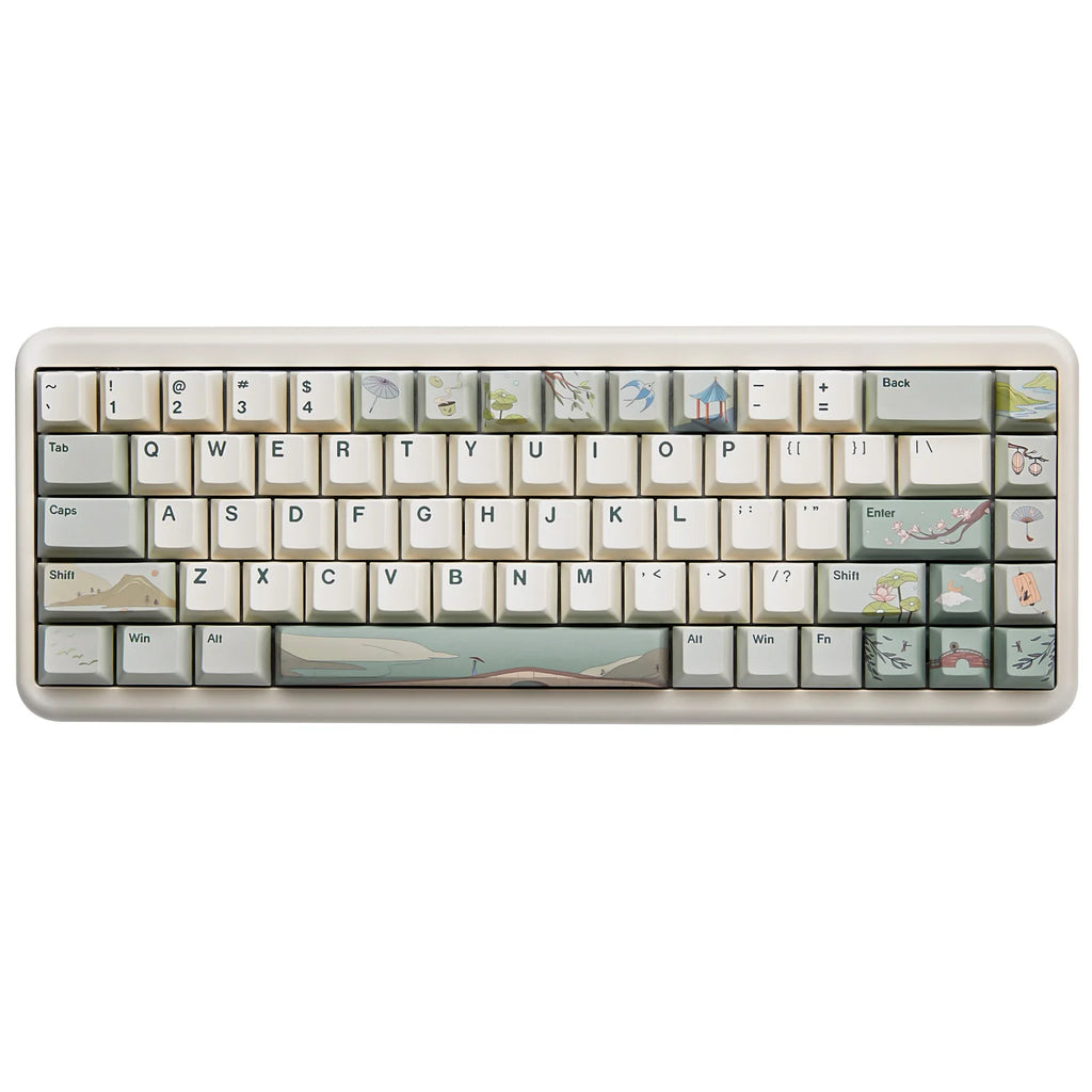 Spring Tea Keycap Set, 145 Keys with Puller