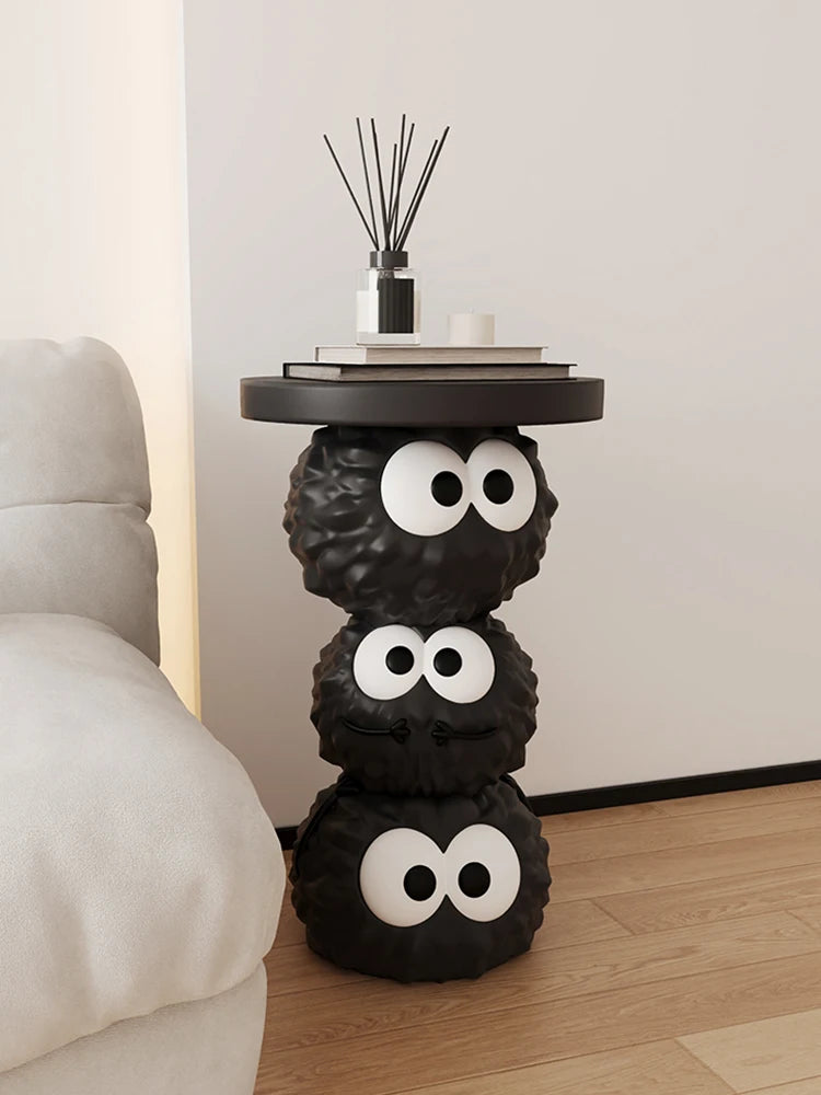 Cartoon Face Round Resin Side Table