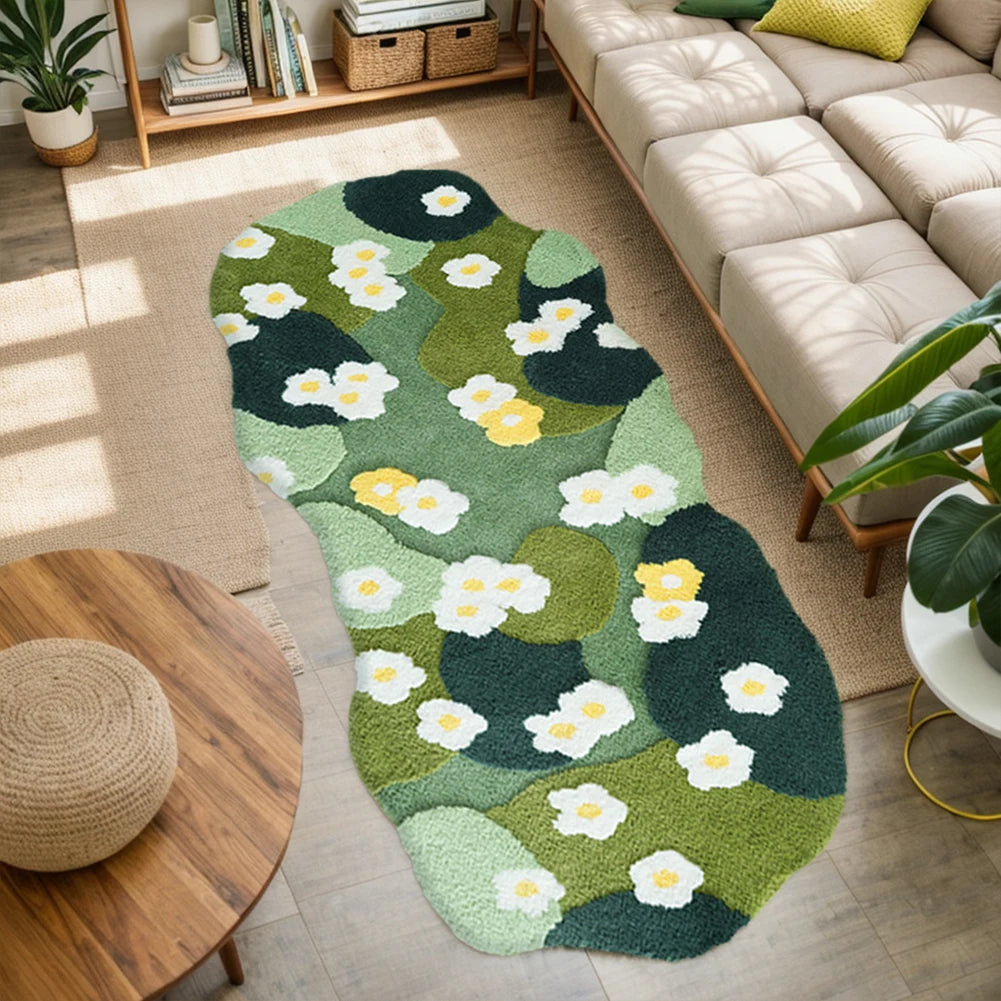 3D Moss Rug in Forest Green