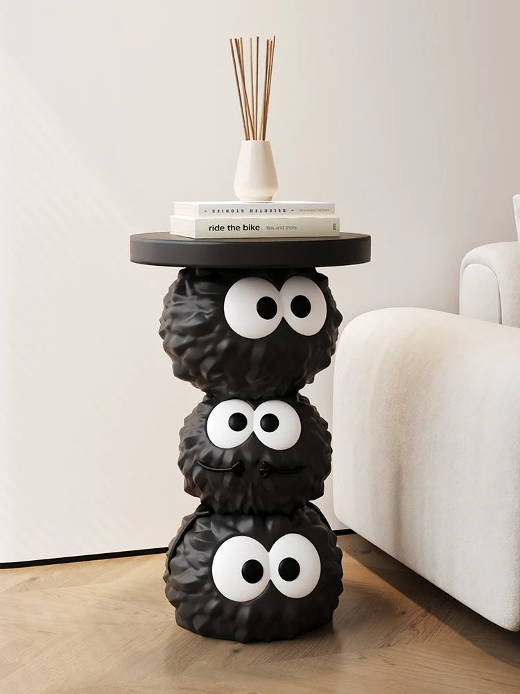 Cartoon Face Round Resin Side Table