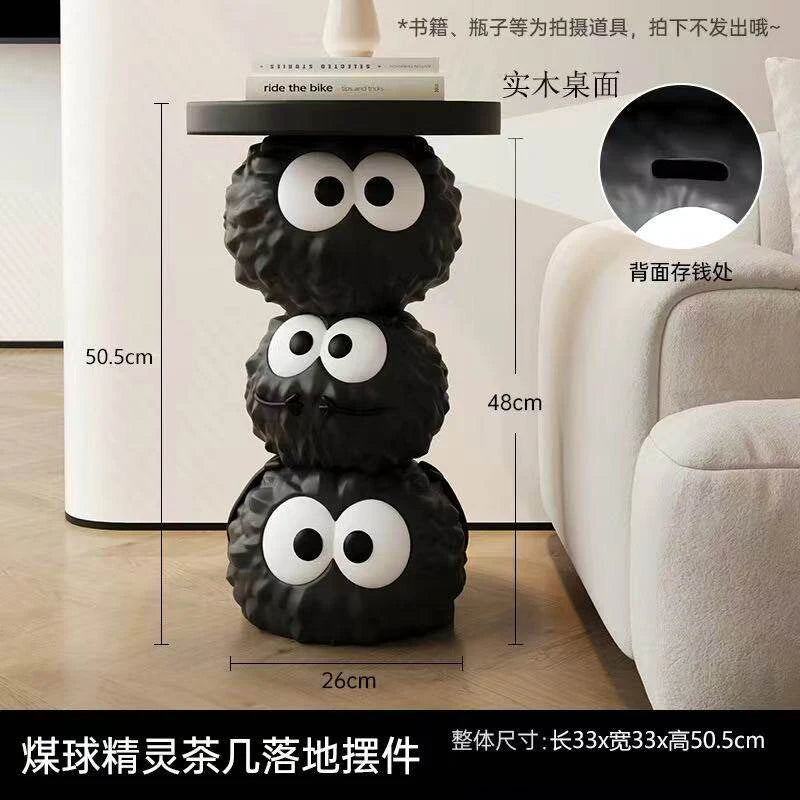 Cartoon Face Round Resin Side Table