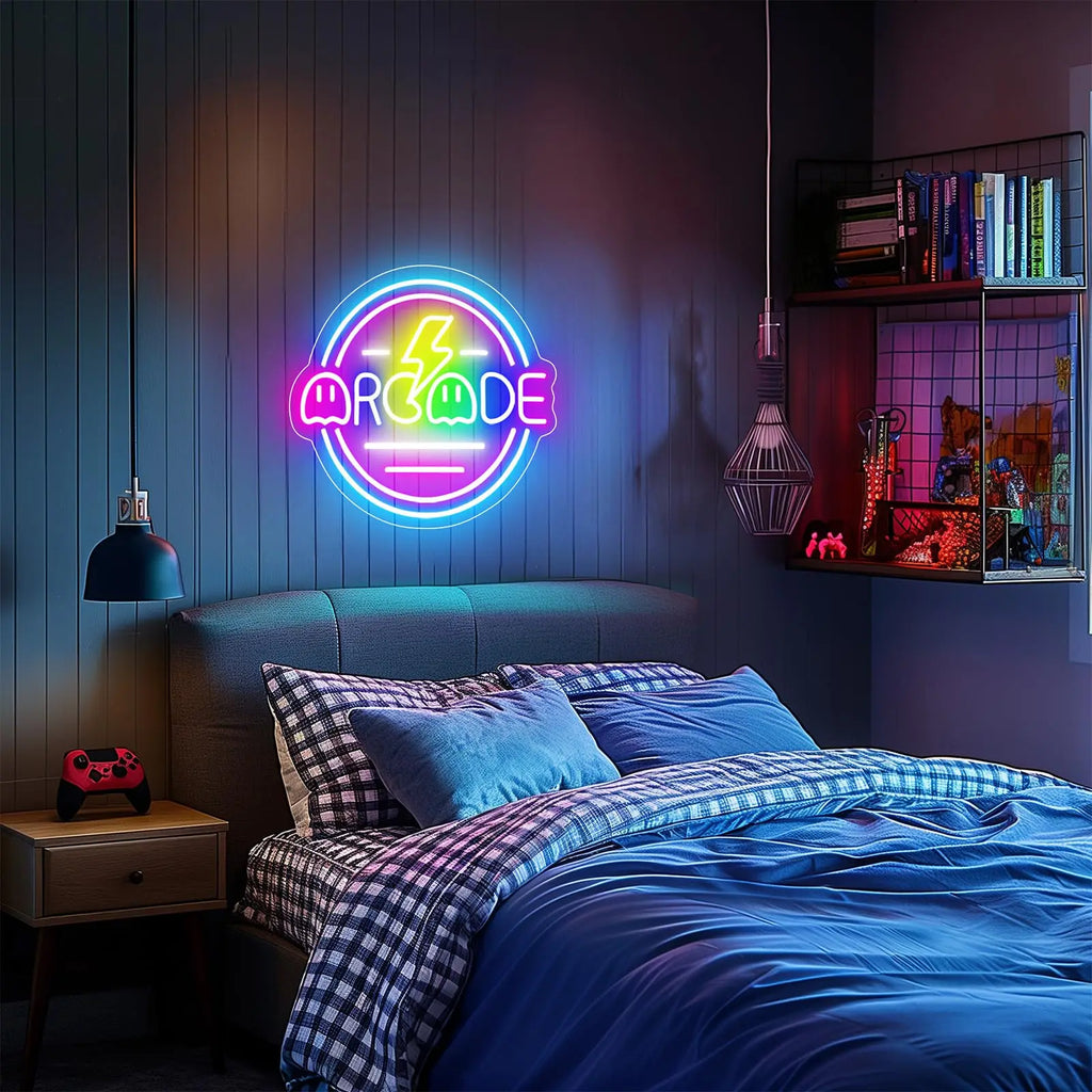Square Game Neon Sign, 33.7 cm