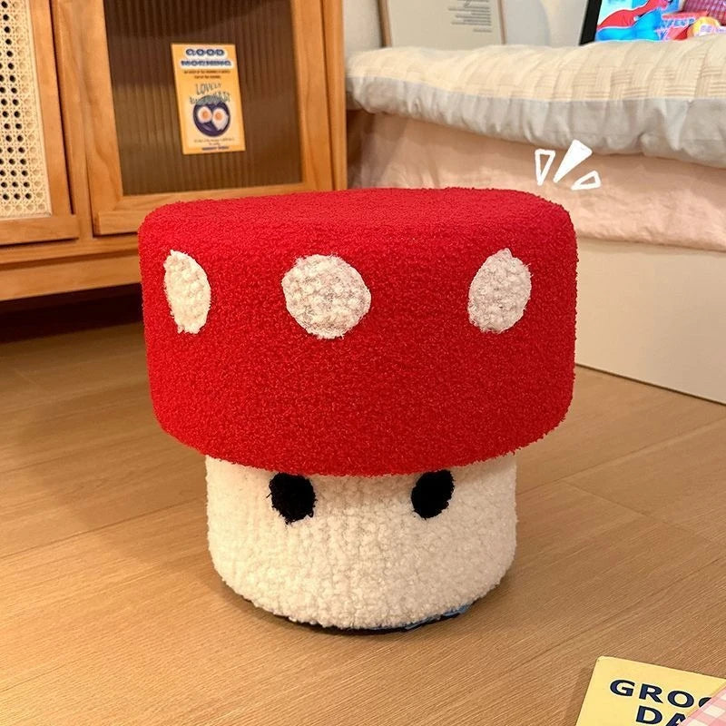 Solid Wood Mushroom and Dice Stool