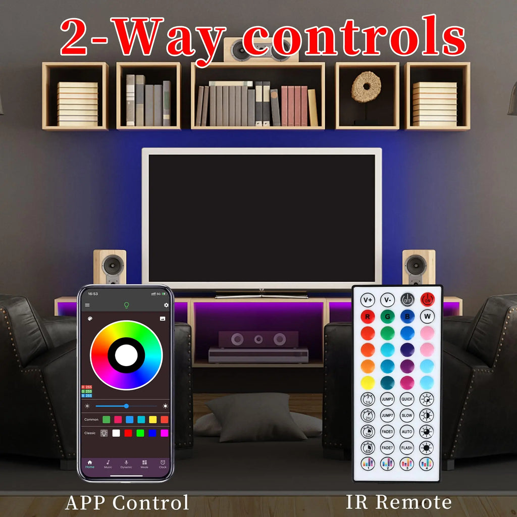 RGB LED Strip Lights with Remote and App Control