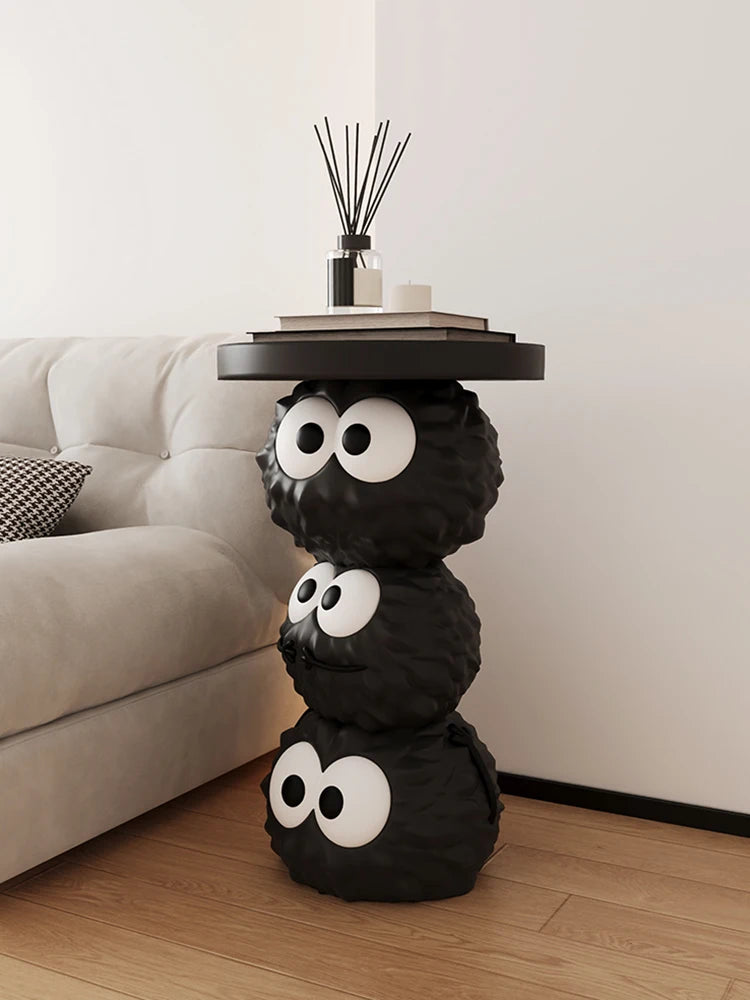 Cartoon Face Round Resin Side Table