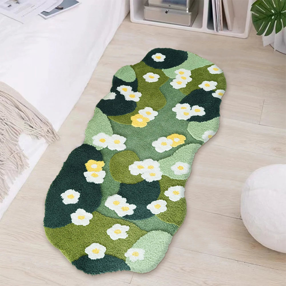 3D Moss Rug in Forest Green