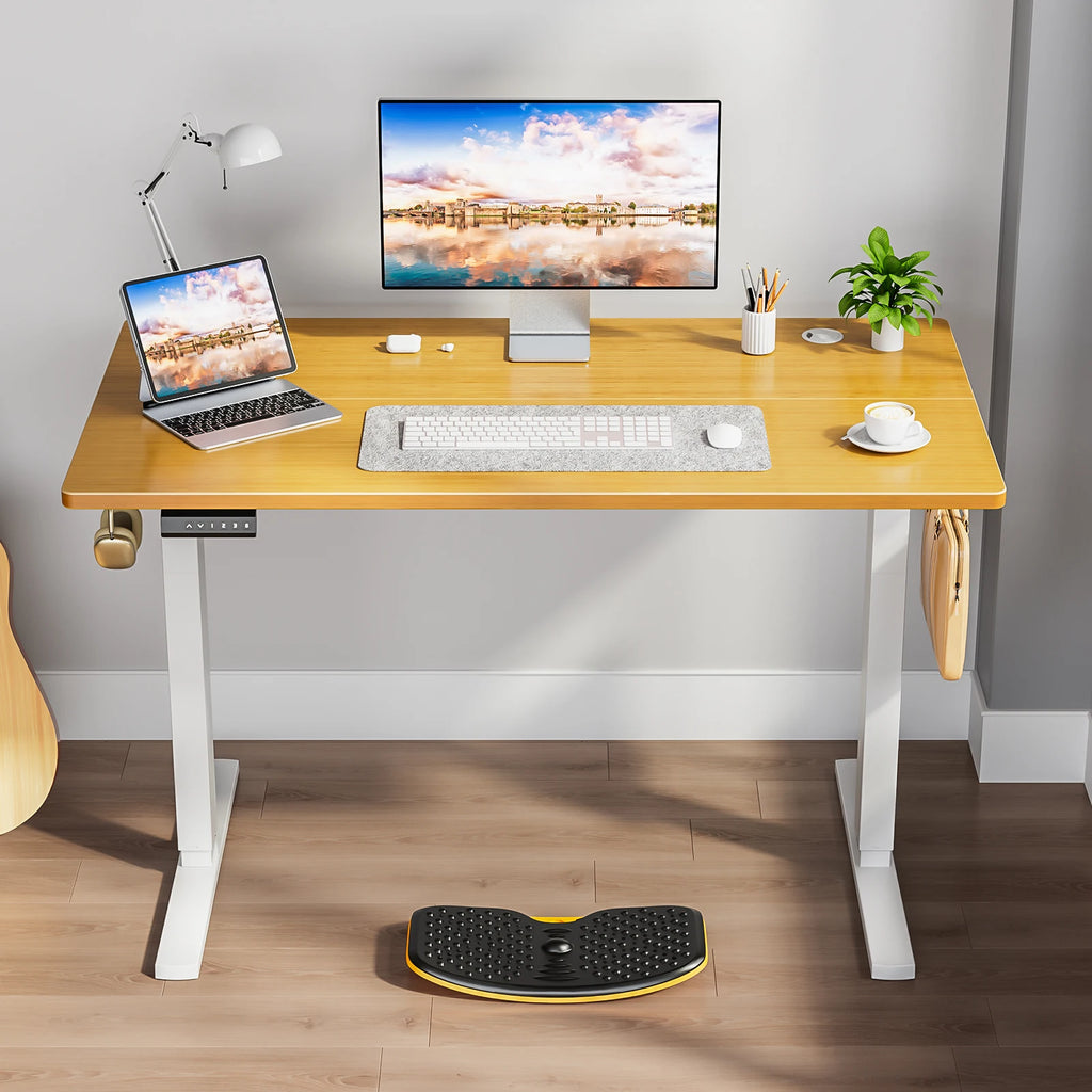 Electric Standing Desk with Wood Top, 55 x 24 Inch