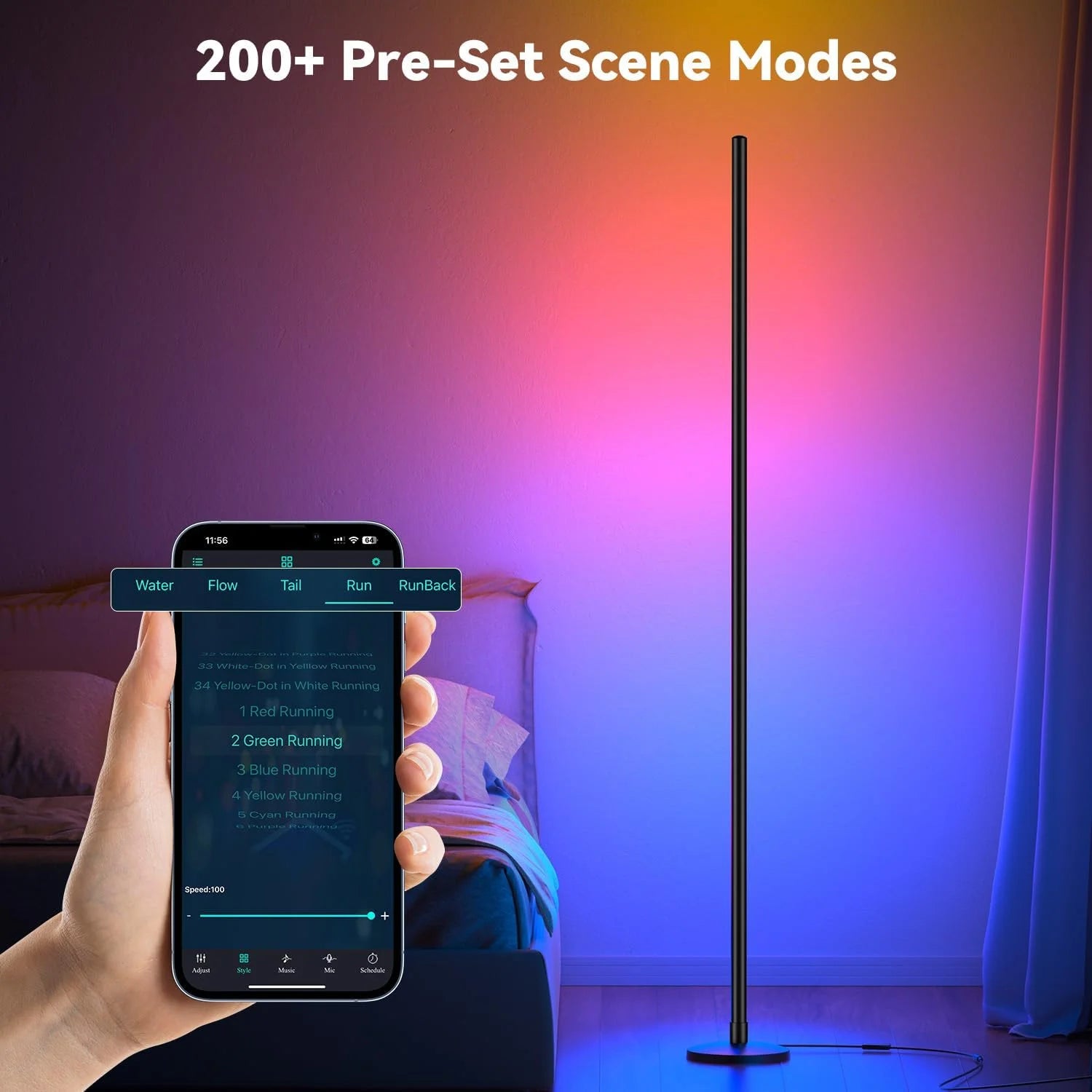 RGB Corner Floor Lamp with App and Remote