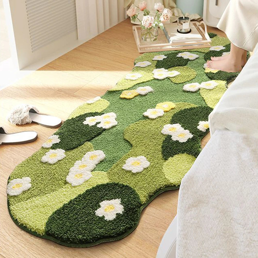 3D Moss Rug in Forest Green