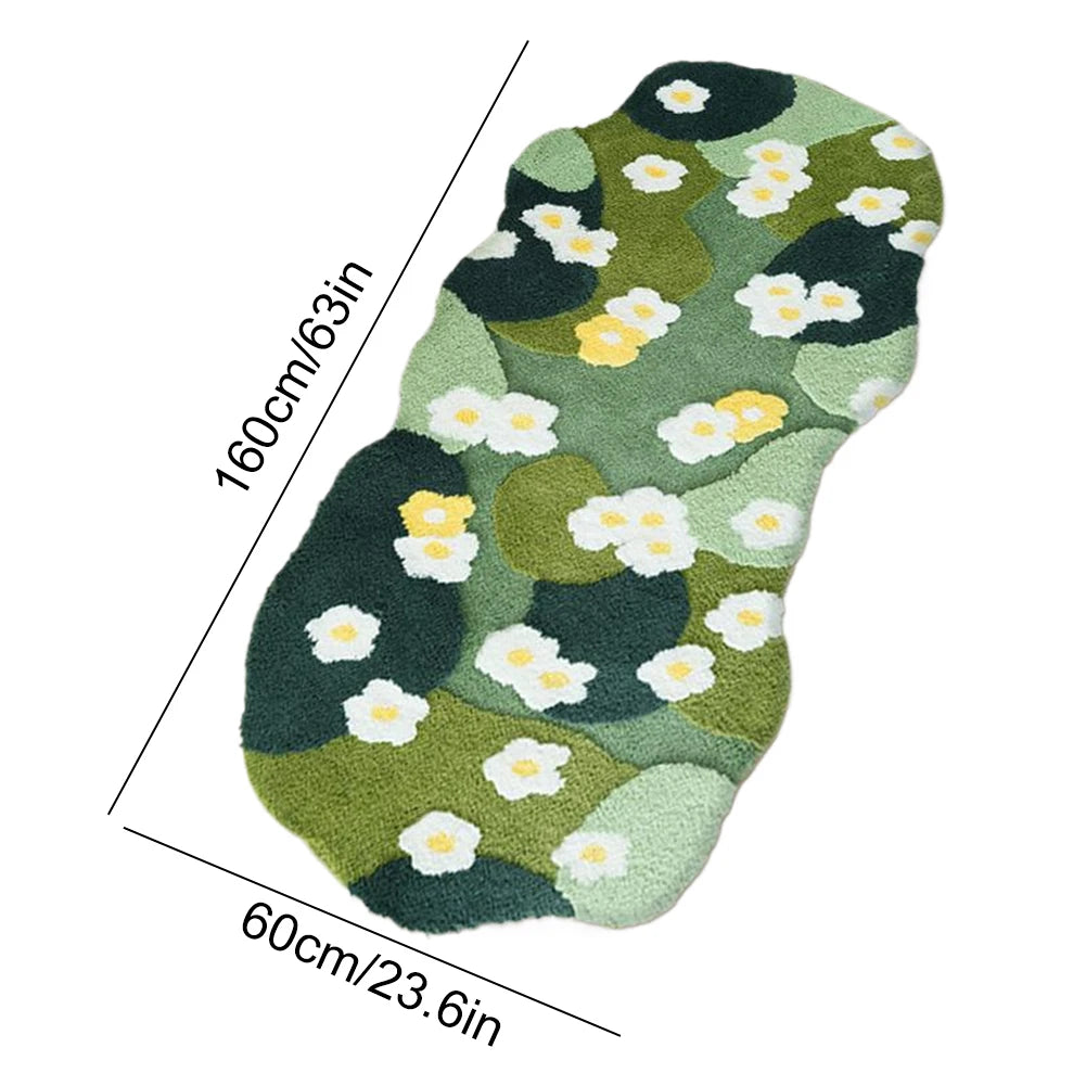 3D Moss Rug in Forest Green