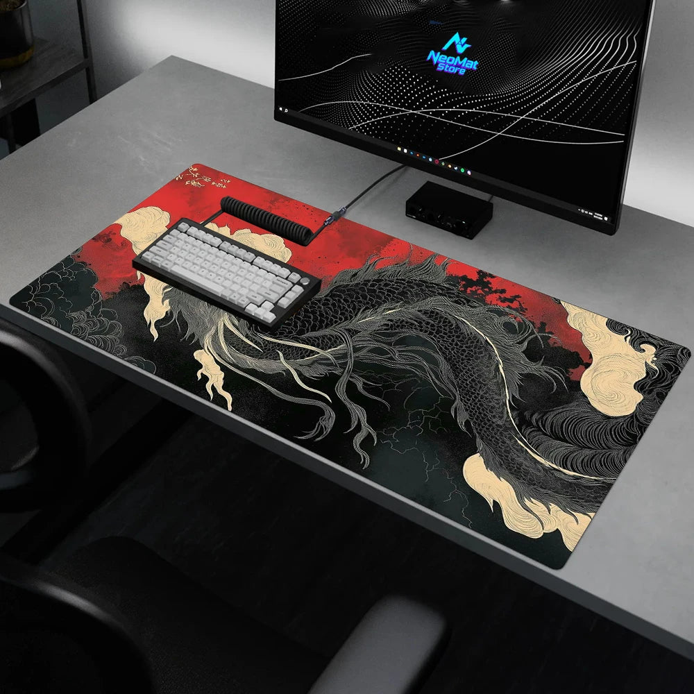Japanese Dragon Desk Mat, 90 x 40 cm