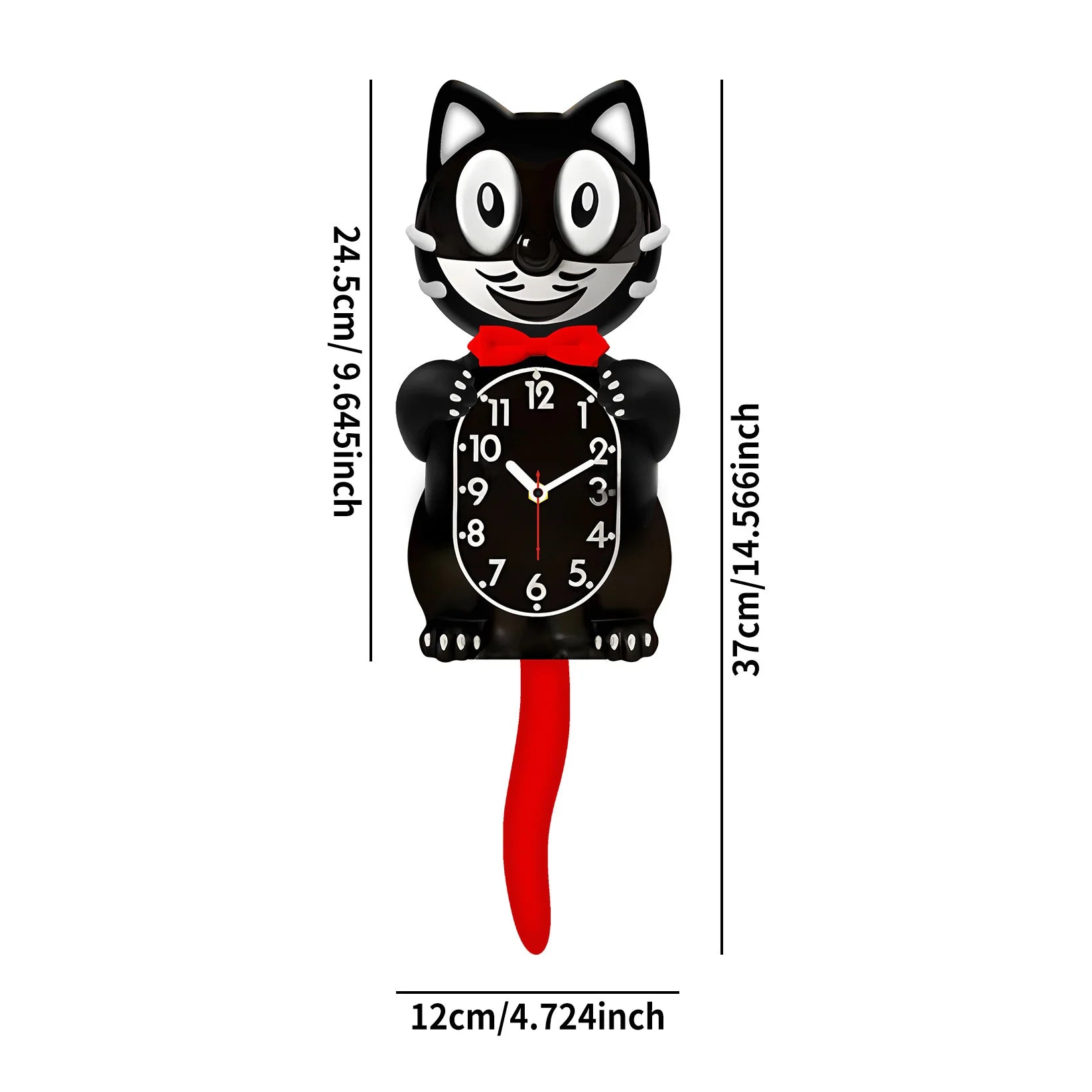 Swinging Tail Cat Wall Clock