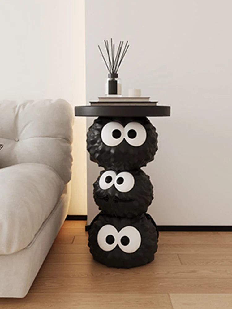 Cartoon Face Round Resin Side Table