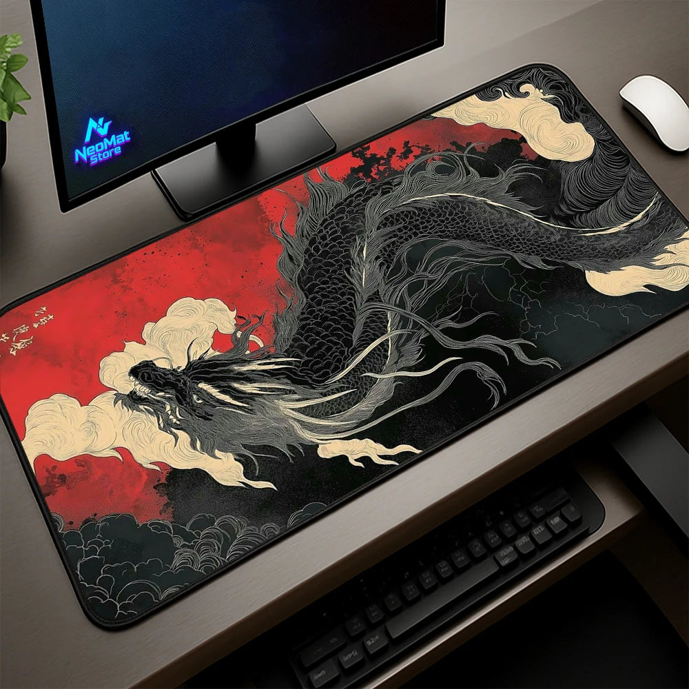 Japanese Dragon Desk Mat, 90 x 40 cm