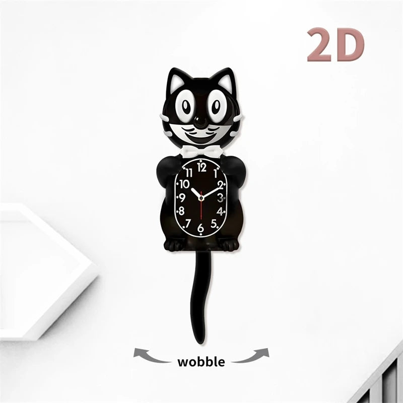 Swinging Tail Cat Wall Clock