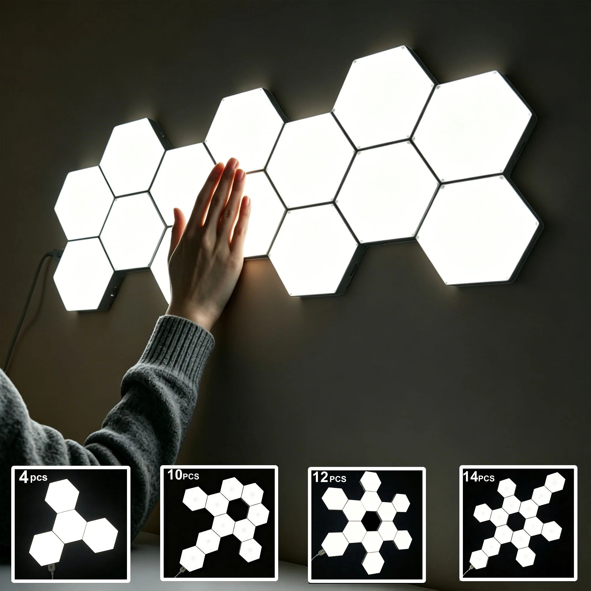 Modular Hexagon LED Wall Lights