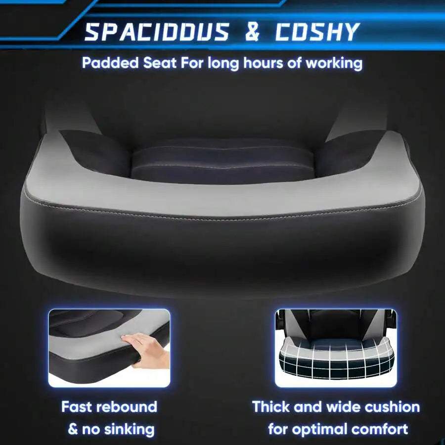 Big and Tall Leather Gaming Chair with Flip-Up Arms
