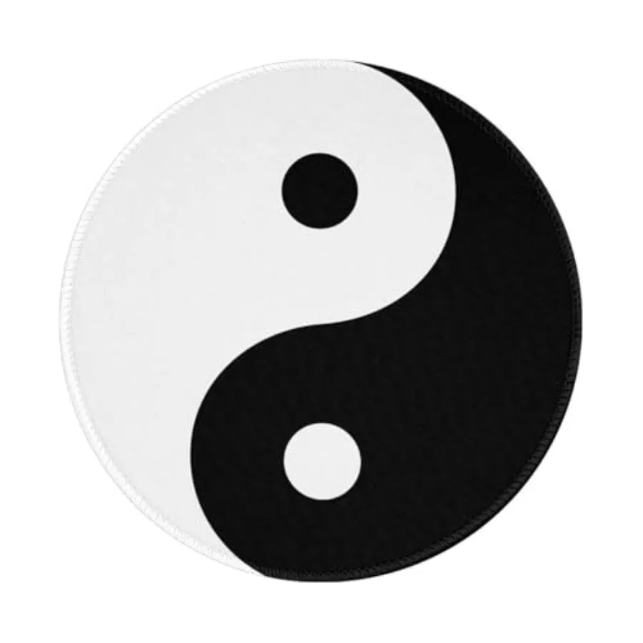 Round Yin Yang Mouse Pad, 8 Inch