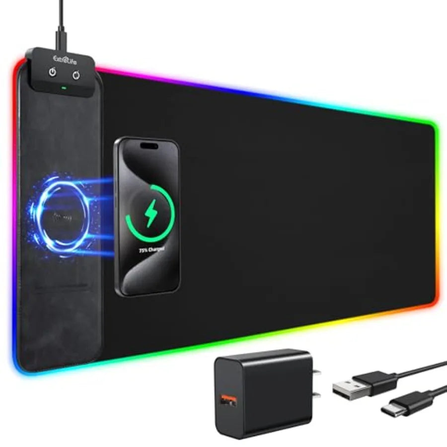 RGB Desk Mat with Wireless Charging