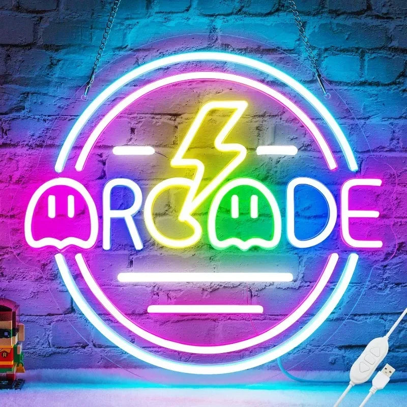 Square Game Neon Sign, 33.7 cm