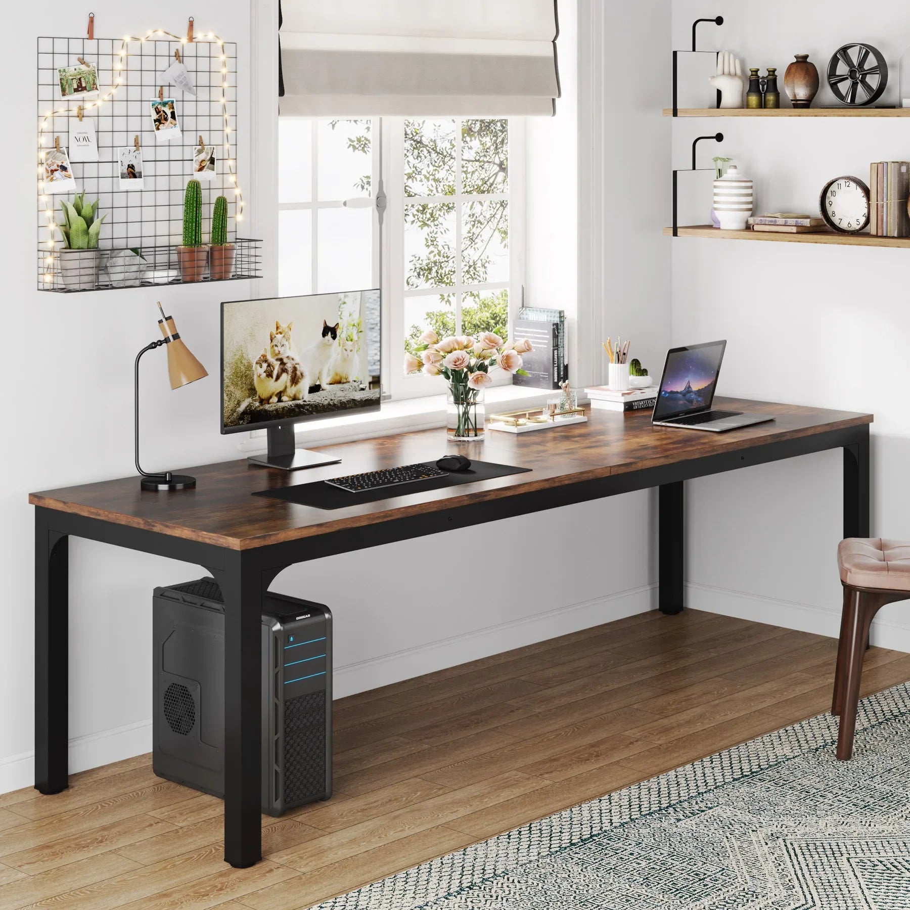 Extra Long Two Person Desk, 78.7 Inch