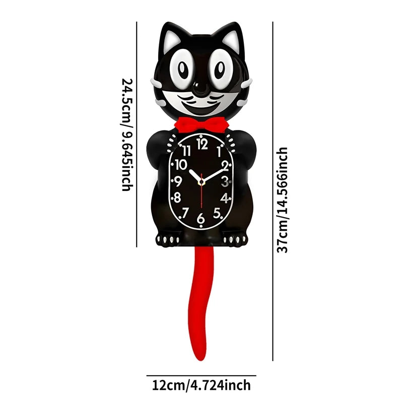 Swinging Tail Cat Wall Clock