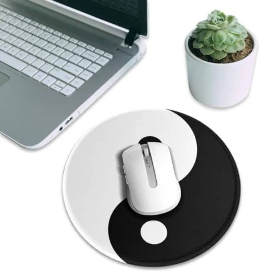 Round Yin Yang Mouse Pad, 8 Inch